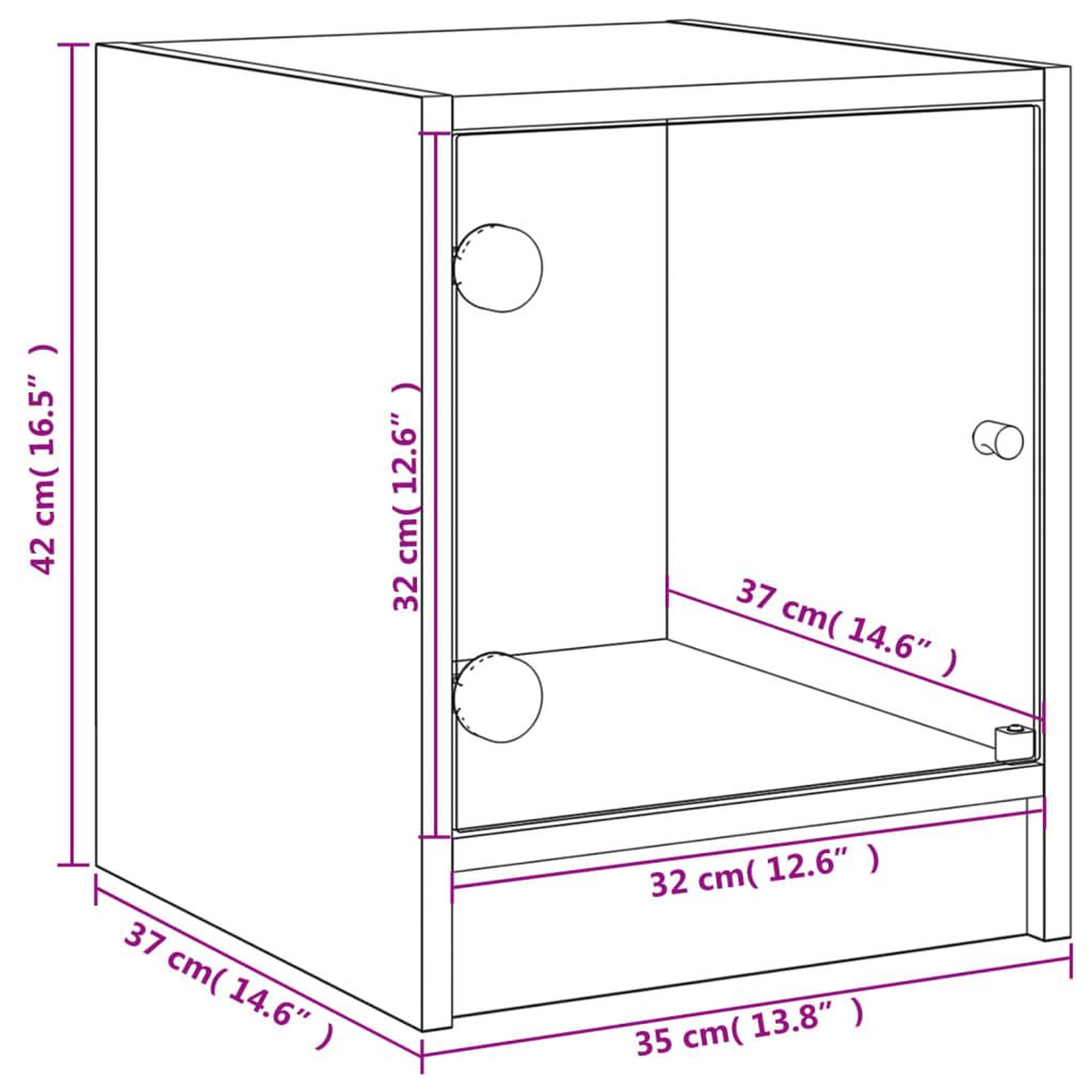 Voir la diapositive 6 : VIDAXL Tables de chevet et portes vitrees 2pcs chene marron 35x37x42cm