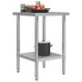 Voir la diapositive 2 : VIDAXL Table de travail de cuisine 60x60x85 cm Acier inoxydable