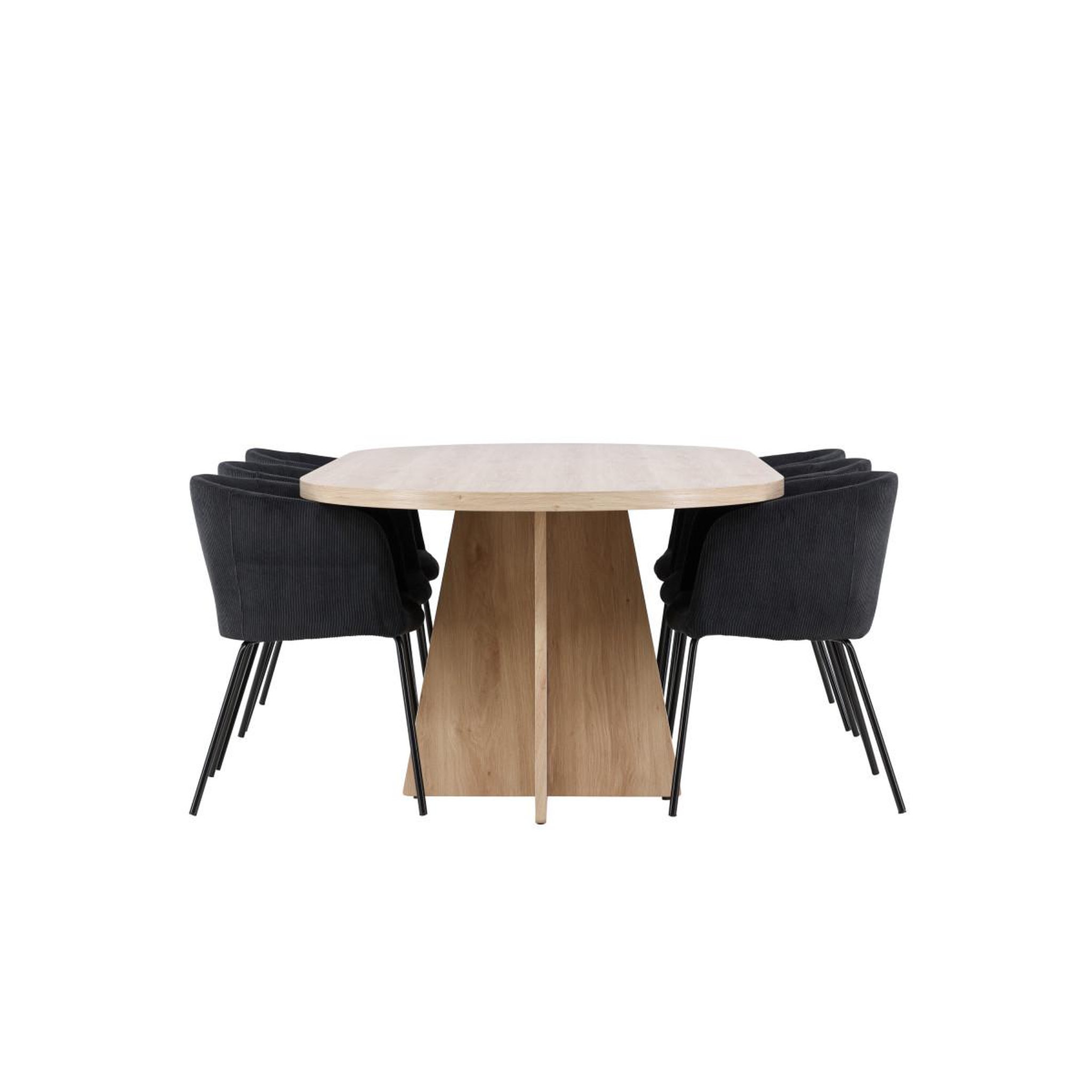 Voir la diapositive 6 : Paris Prix Ensemble table à manger & 6 chaises  bootcut & berit  230cm naturel & noir