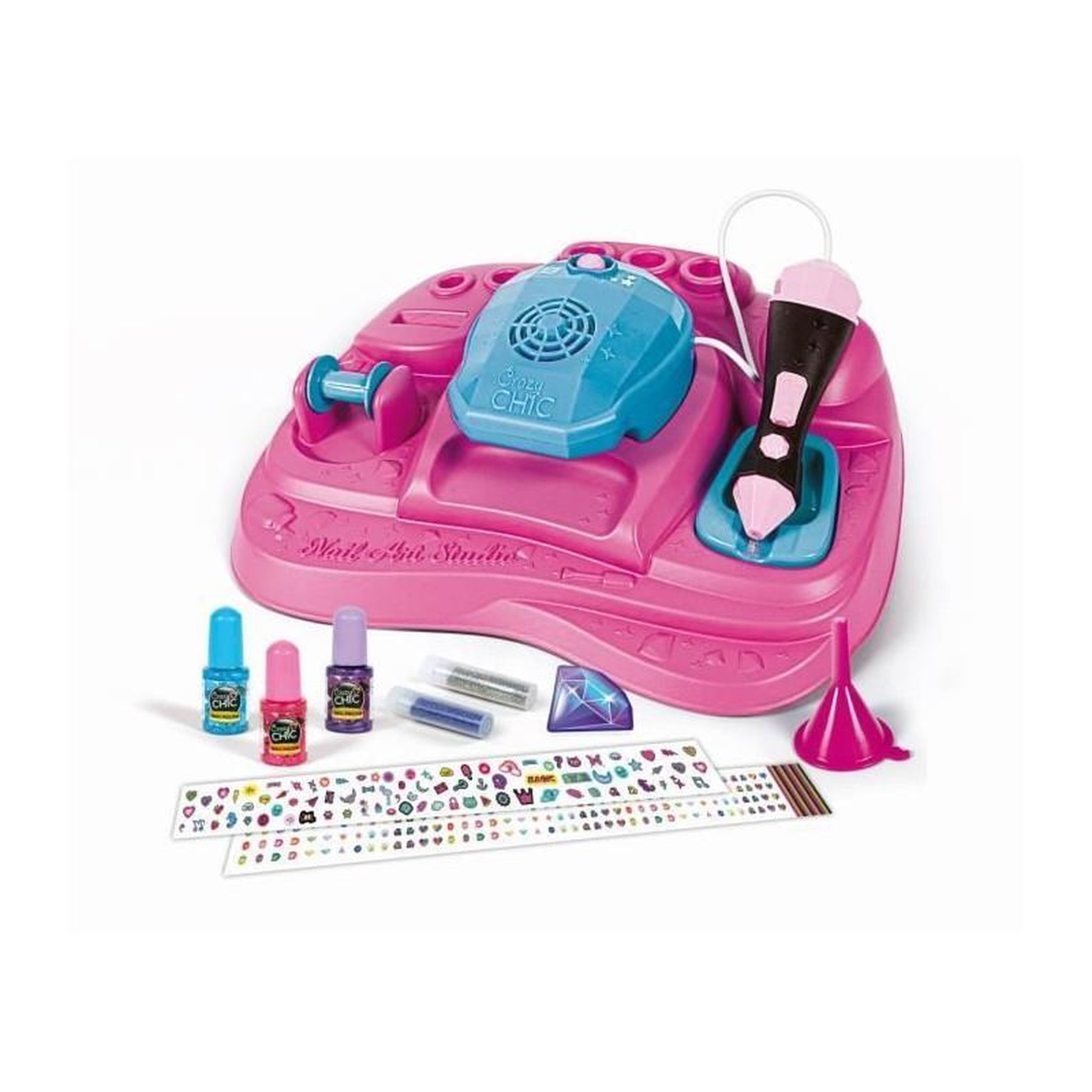 Voir la diapositive 2 : CLEMENTONI Clementoni - Nail art studio - Machine a paillettes + secheuse vernis - Vernis inclus