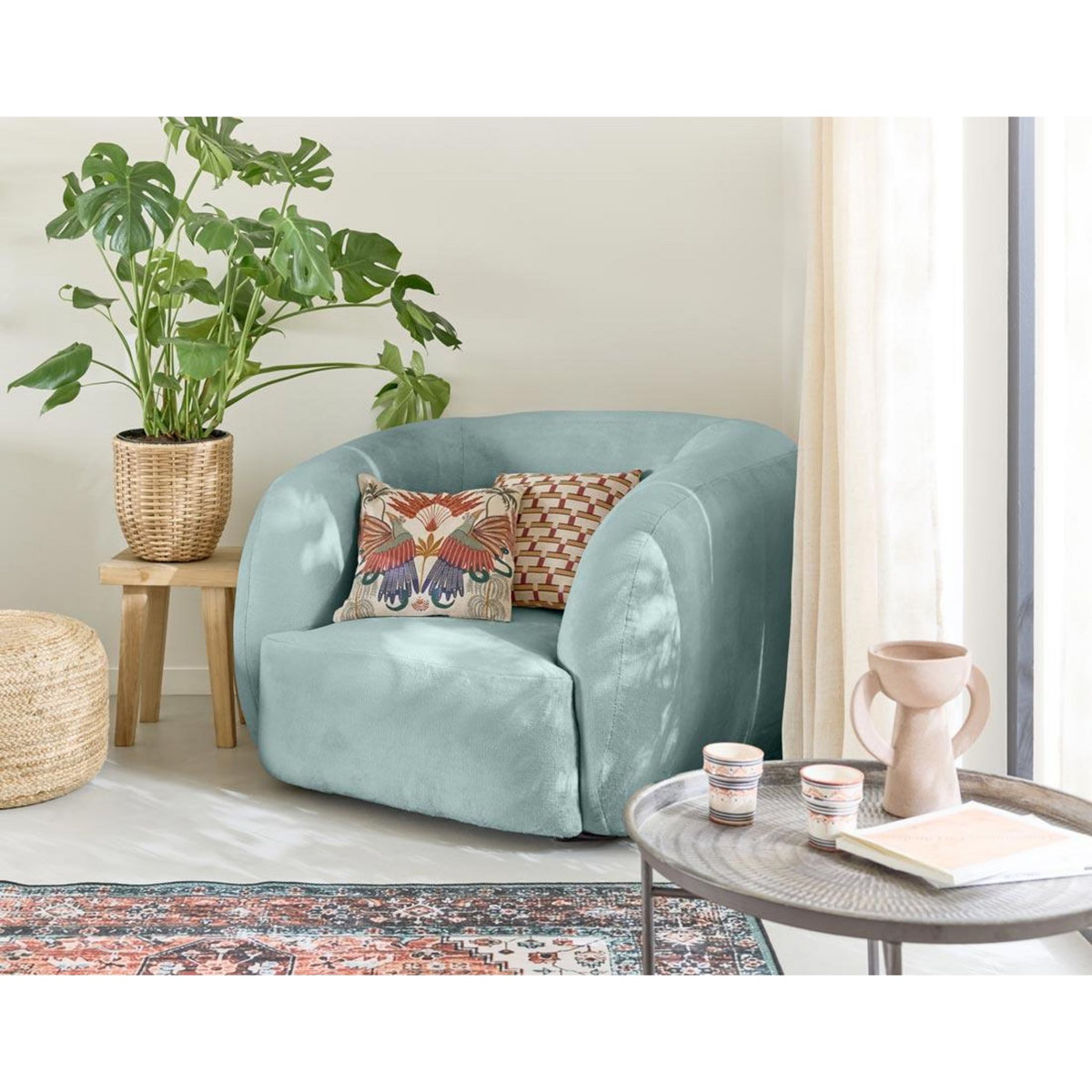 LISA DESIGN Ernee - fauteuil cocon - en velours