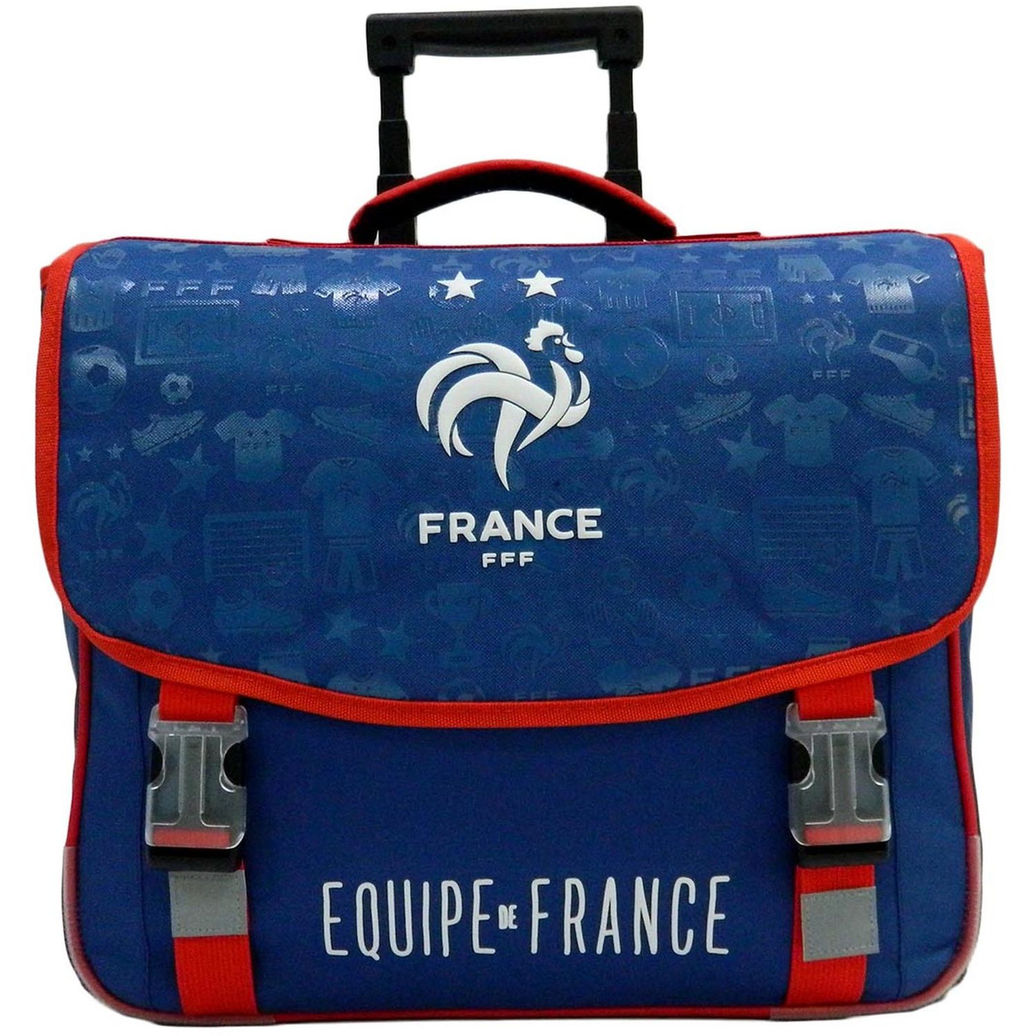Cartable à roulettes 41 cm Fédération Française de Football bleu