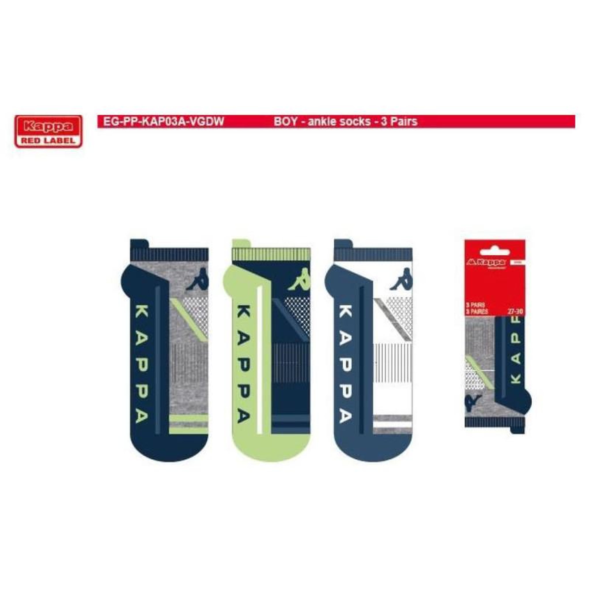 Voir la diapositive 4 : KAPPA Chaussettes Enfant SNEAKER KAPPA Lot de 6