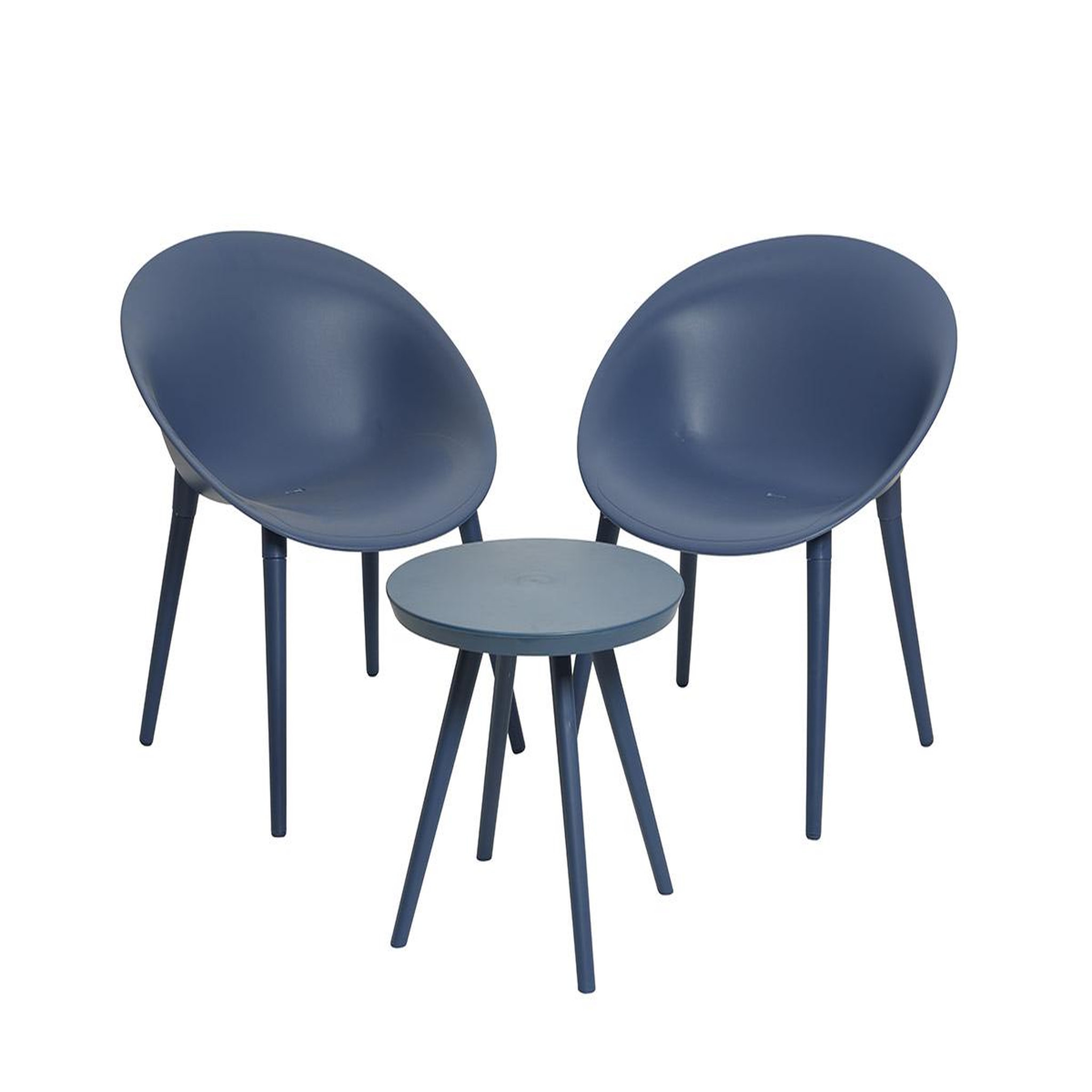 Voir la diapositive 2 : JARDIDECO Salon de jardin en plastique marbella bleu - jardideco