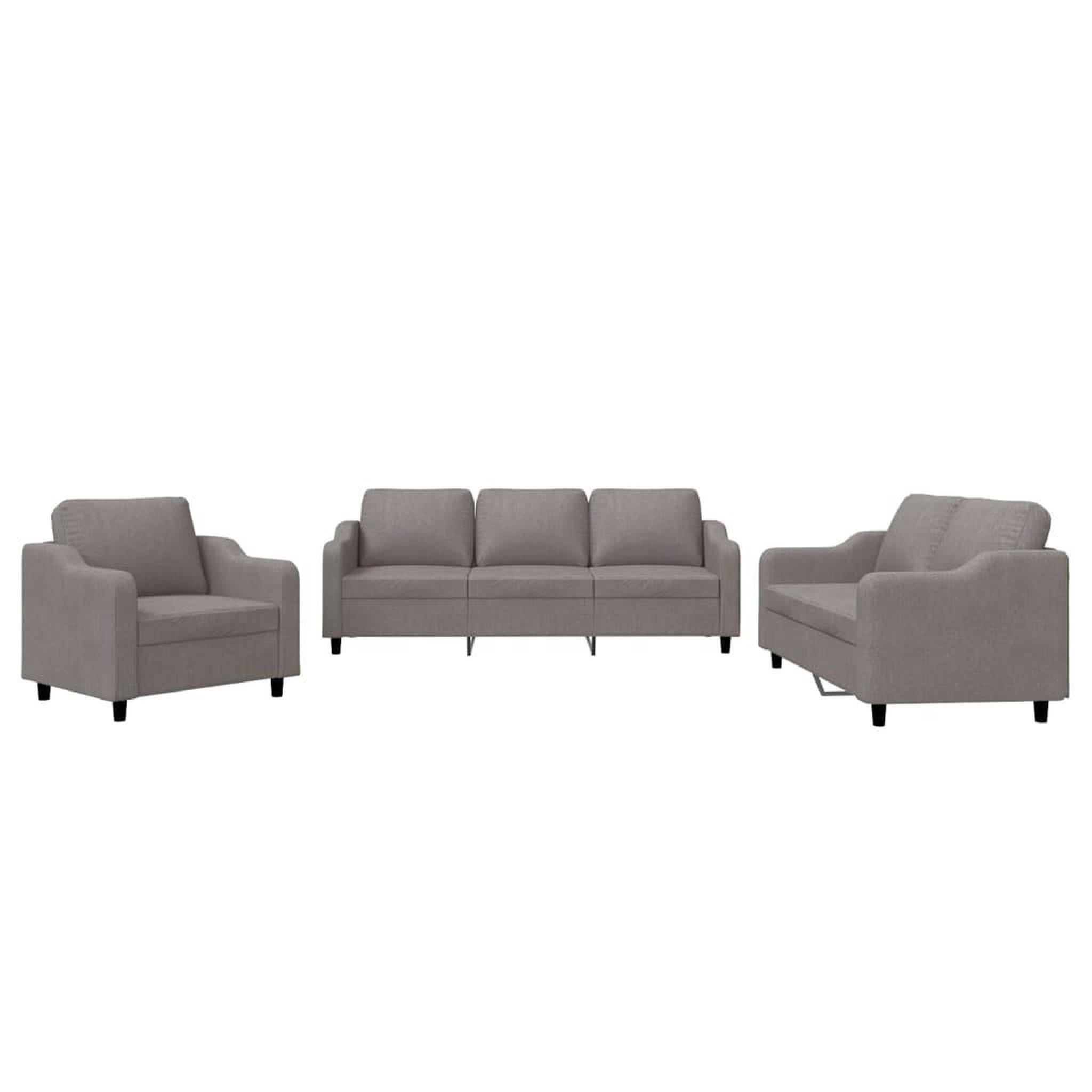 Voir la diapositive 2 : VIDAXL Ensemble de canapes 3 pcs avec coussins Taupe Tissu