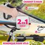 Voir la diapositive 3 : tectake Remorque à vélo multifonction 2-en-1 noir