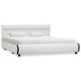 VIDAXL Cadre de lit avec LED Blanc Similicuir 160 x 200 cm