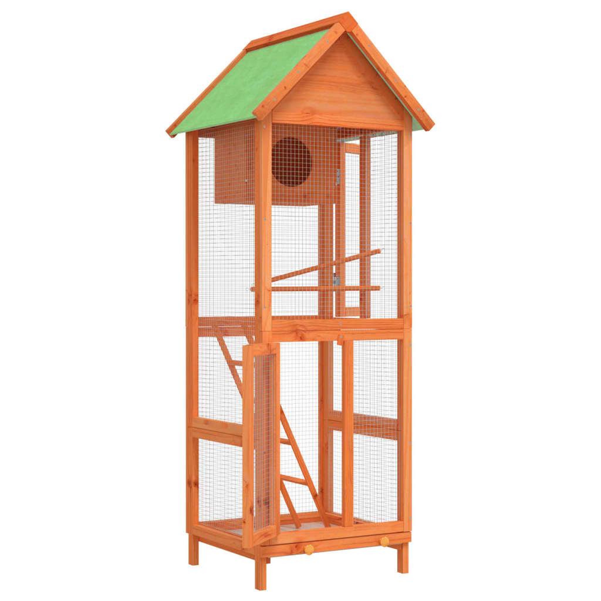 Voir la diapositive 4 : VIDAXL Maison a oiseaux marron 60x58,5x160 cm bois massif de pin