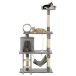 VIDAXL Arbre a chat avec griffoirs en sisal 140 cm Gris