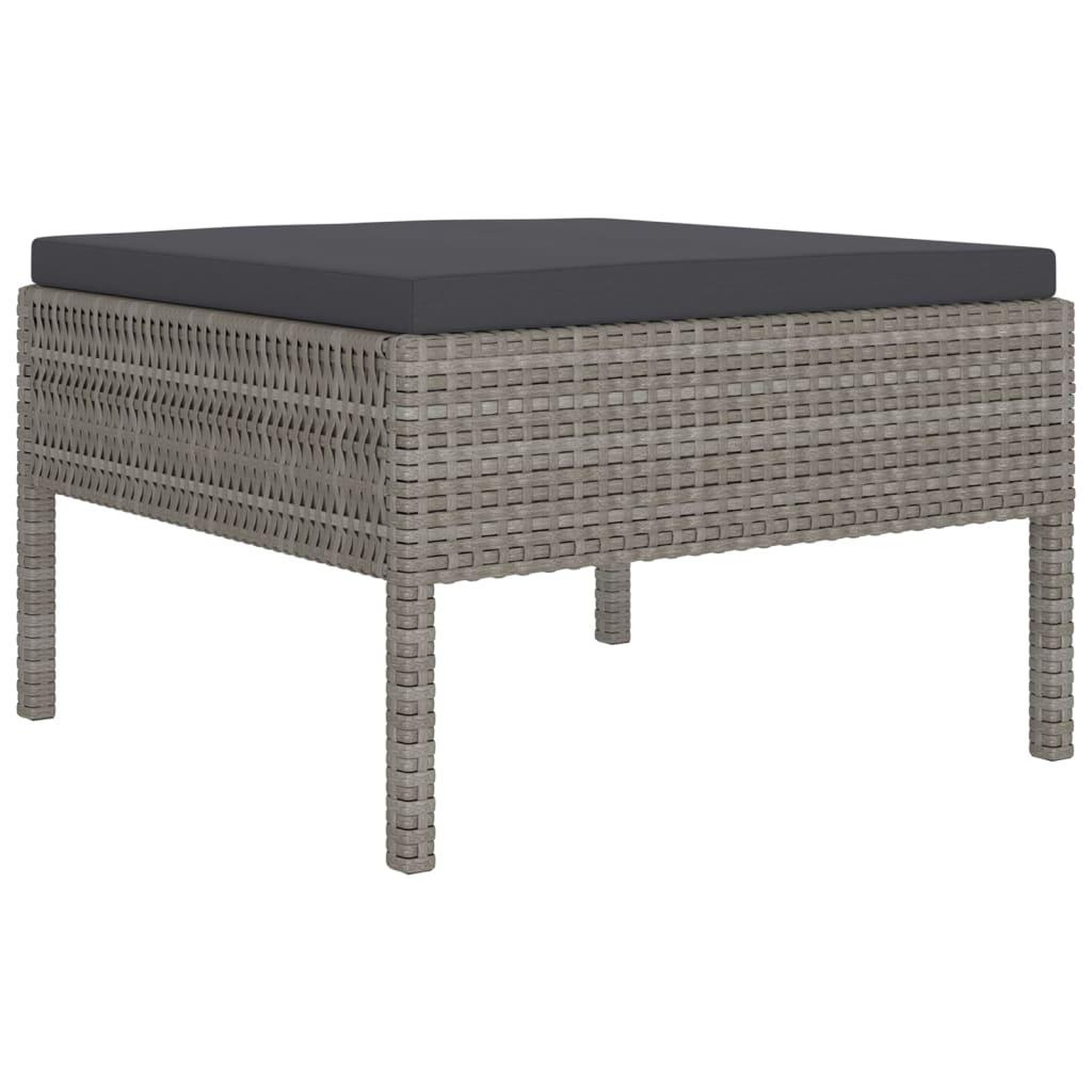 Voir la diapositive 3 : VIDAXL Salon de jardin 10 pcs avec coussins Resine tressee Gris