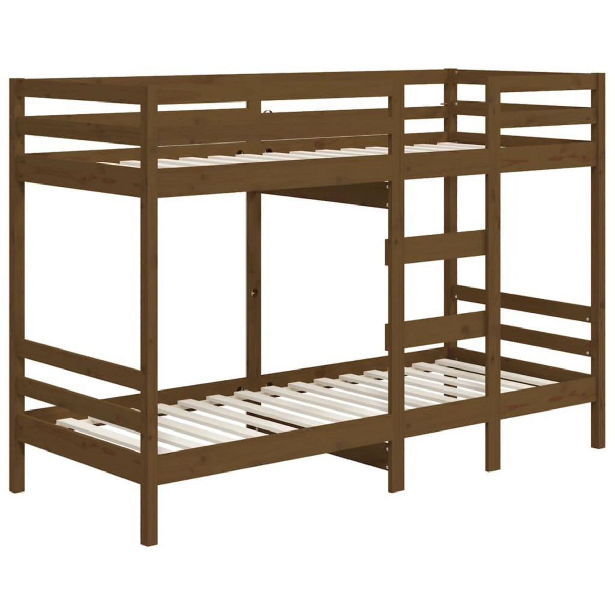 VIDAXL Lit superpose sans matelas marron miel 90x200 cm pin massif