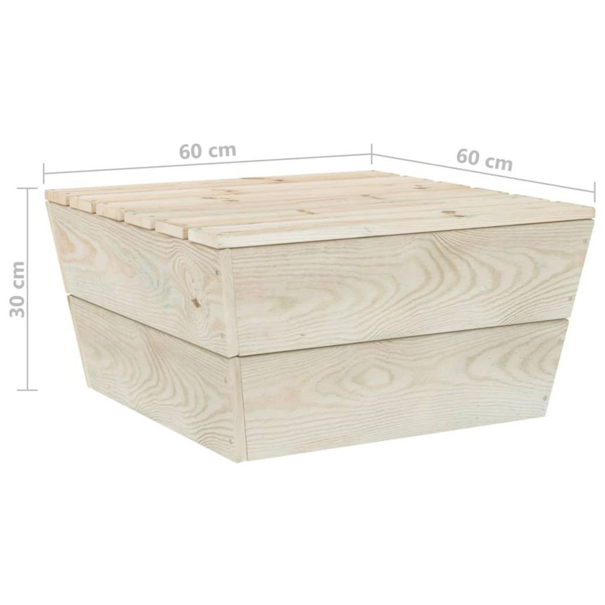 VIDAXL Tables de jardin 2 pcs 60x60x30 cm Bois d'epicea impregne