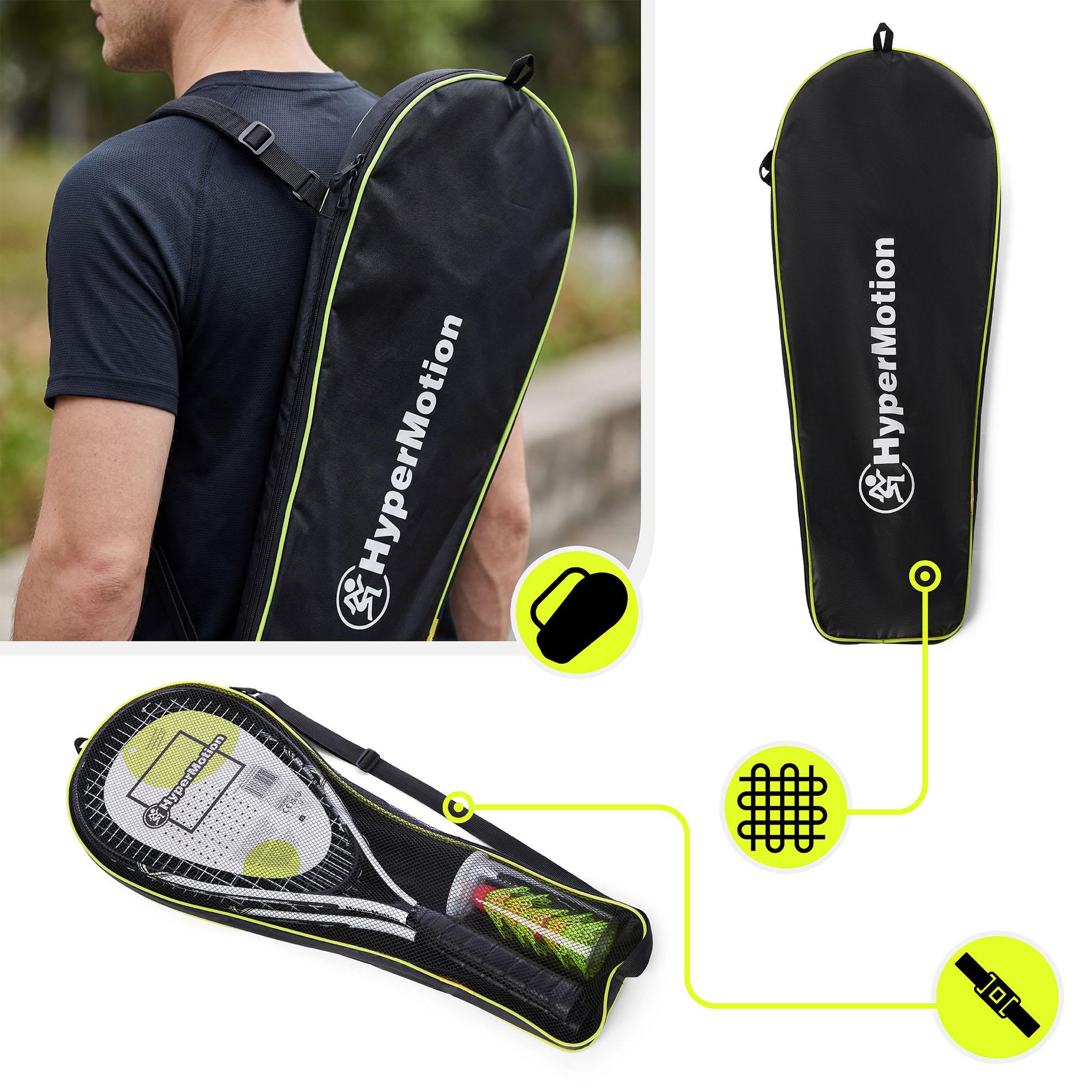 Voir la diapositive 5 : HYPERMOTION Jeu de Badminton Rapide HyperMotion Crossminton 2 Raquettes 5 Volants - Set Crossminton, Sac Oxford