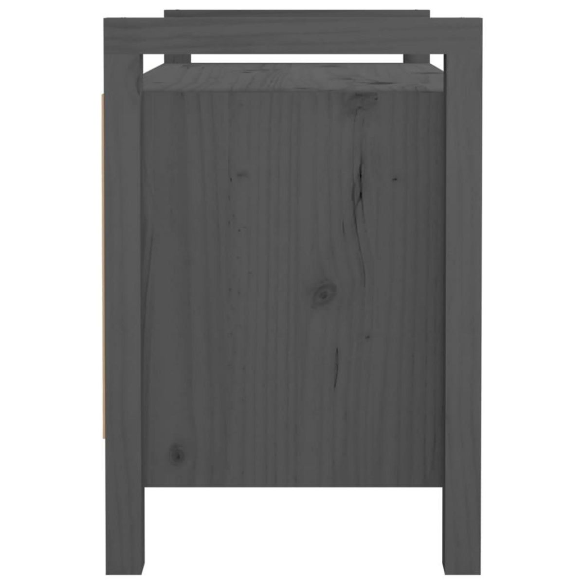 VIDAXL Banc d'entree Gris 80x40x60 cm Bois de pin massif