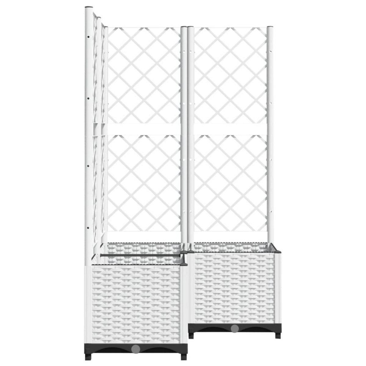 VIDAXL Jardiniere avec treillis Blanc 80x80x136 cm PP