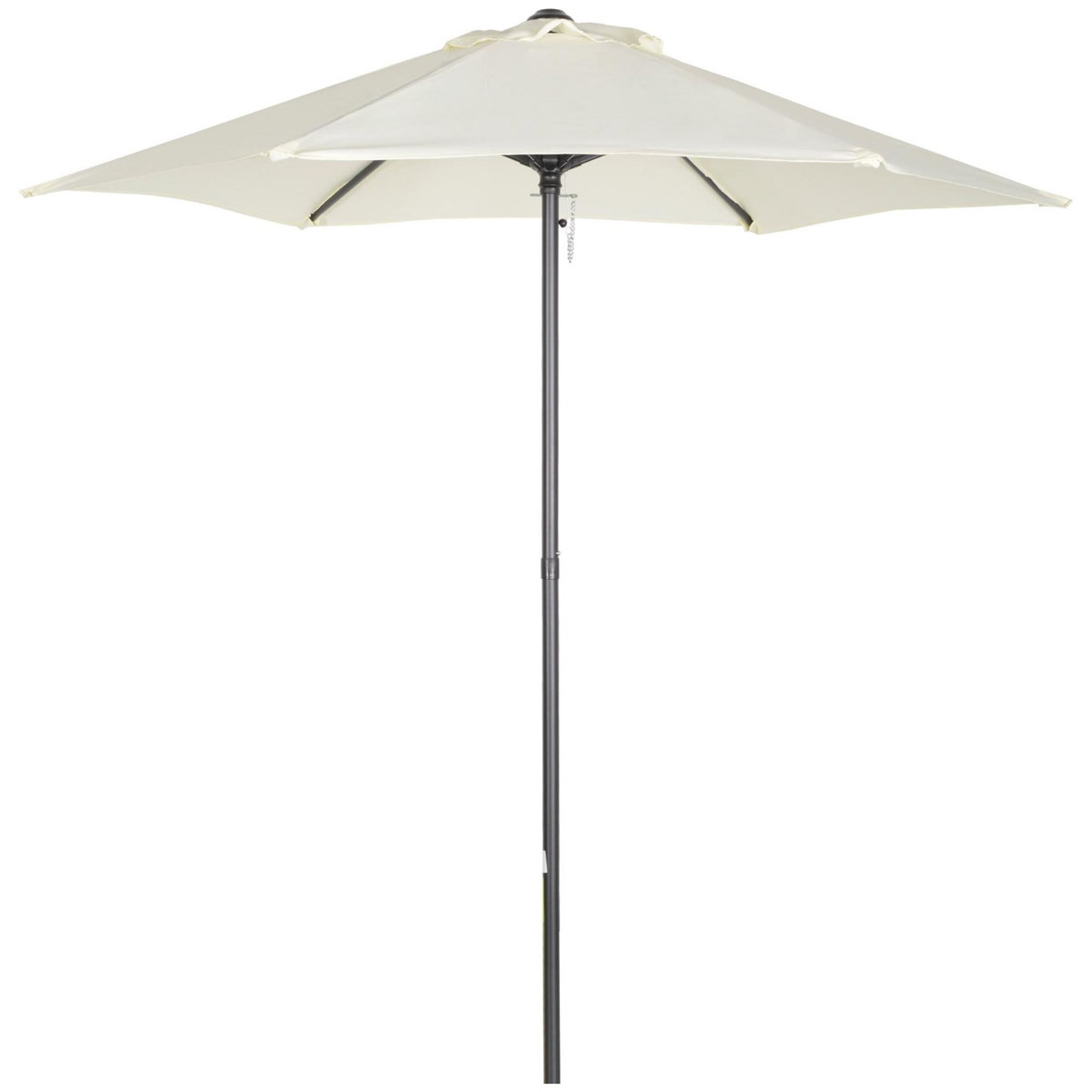 OUTSUNNY Parasol droit de jardin balcon terrasse grande taille toile polyester 160 g/m² Ø 1,96 x 2H m mât alu beige