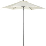 OUTSUNNY Parasol droit de jardin balcon terrasse grande taille toile polyester 160 g/m² Ø 1,96 x 2H m mât alu beige