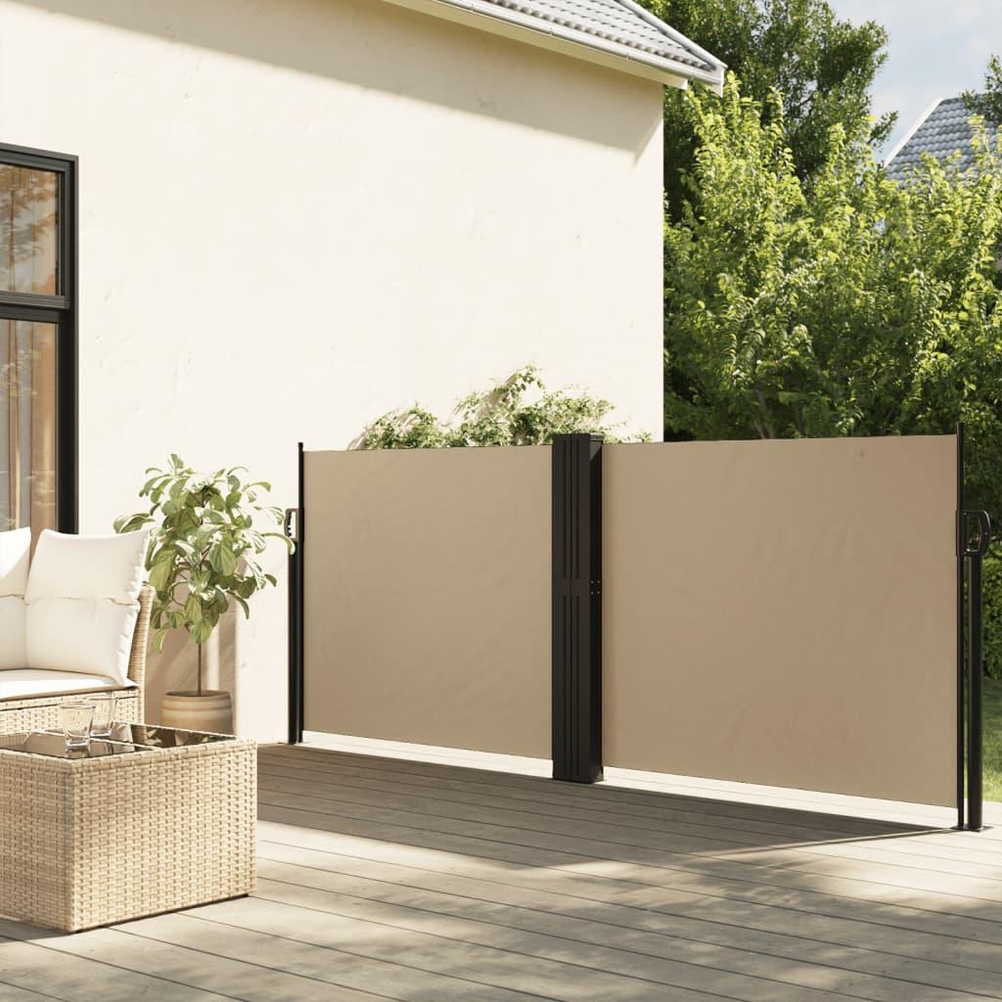 VIDAXL Auvent lateral retractable beige 140x1000 cm