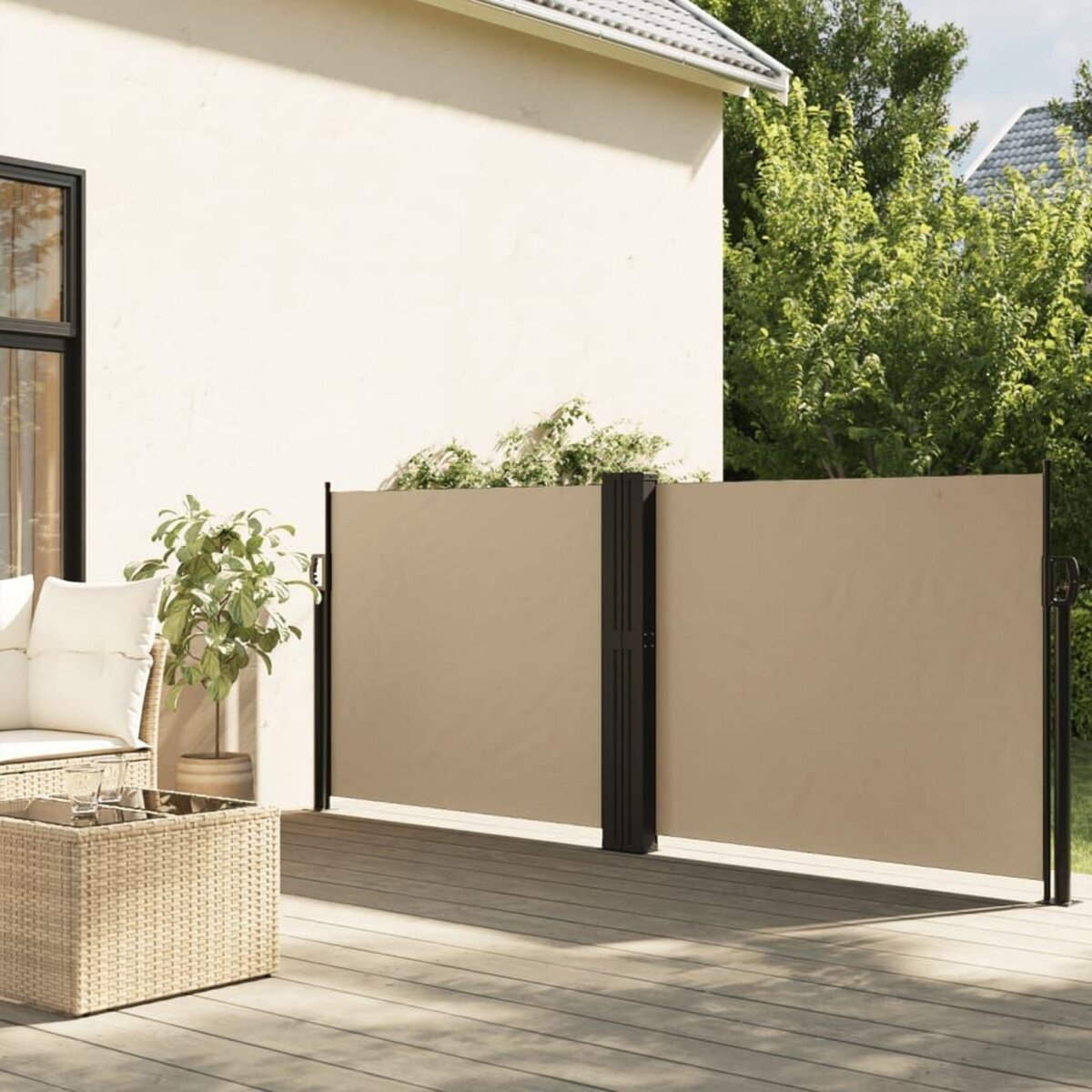 VIDAXL Auvent lateral retractable beige 140x1000 cm