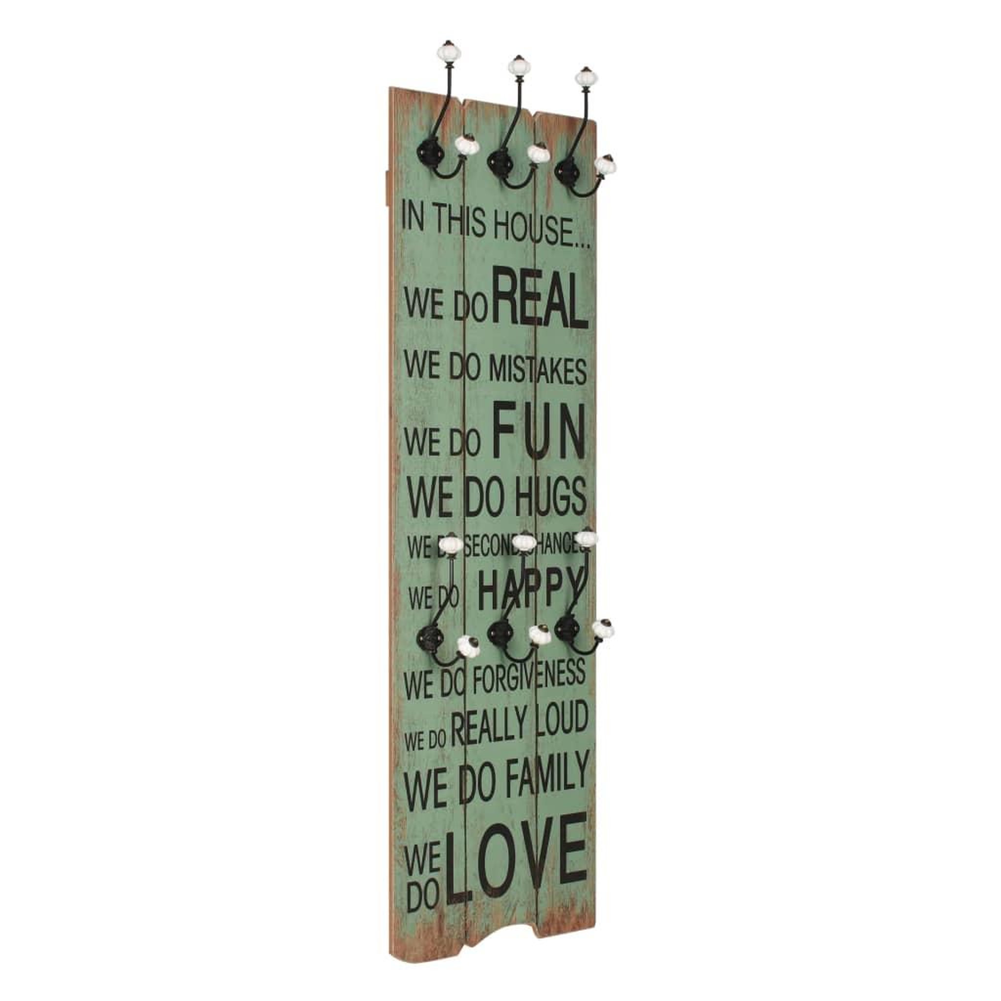 Voir la diapositive 1 : VIDAXL Porte-manteau mural avec 6 crochets 120 x 40 cm HAPPY LOVE
