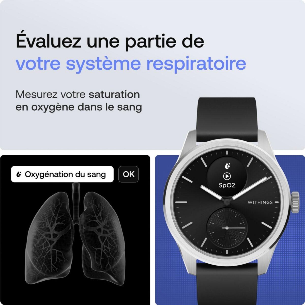 WITHINGS Montre santé Scanwatch 2 - 42mm Noire