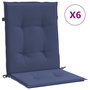 Voir la diapositive 2 : VIDAXL Coussins de chaise a dossier bas lot de 6 bleu marine tissu