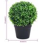 Voir la diapositive 6 : VIDAXL Plantes de buis artificiel 2 pcs avec pots Boule Vert 27 cm