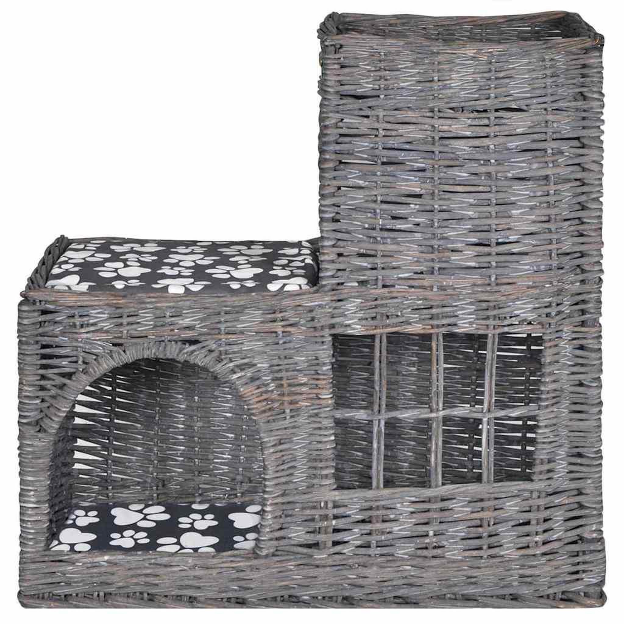 Voir la diapositive 2 : VIDAXL Arbre/maison/chateau a chat avec coussin Saule