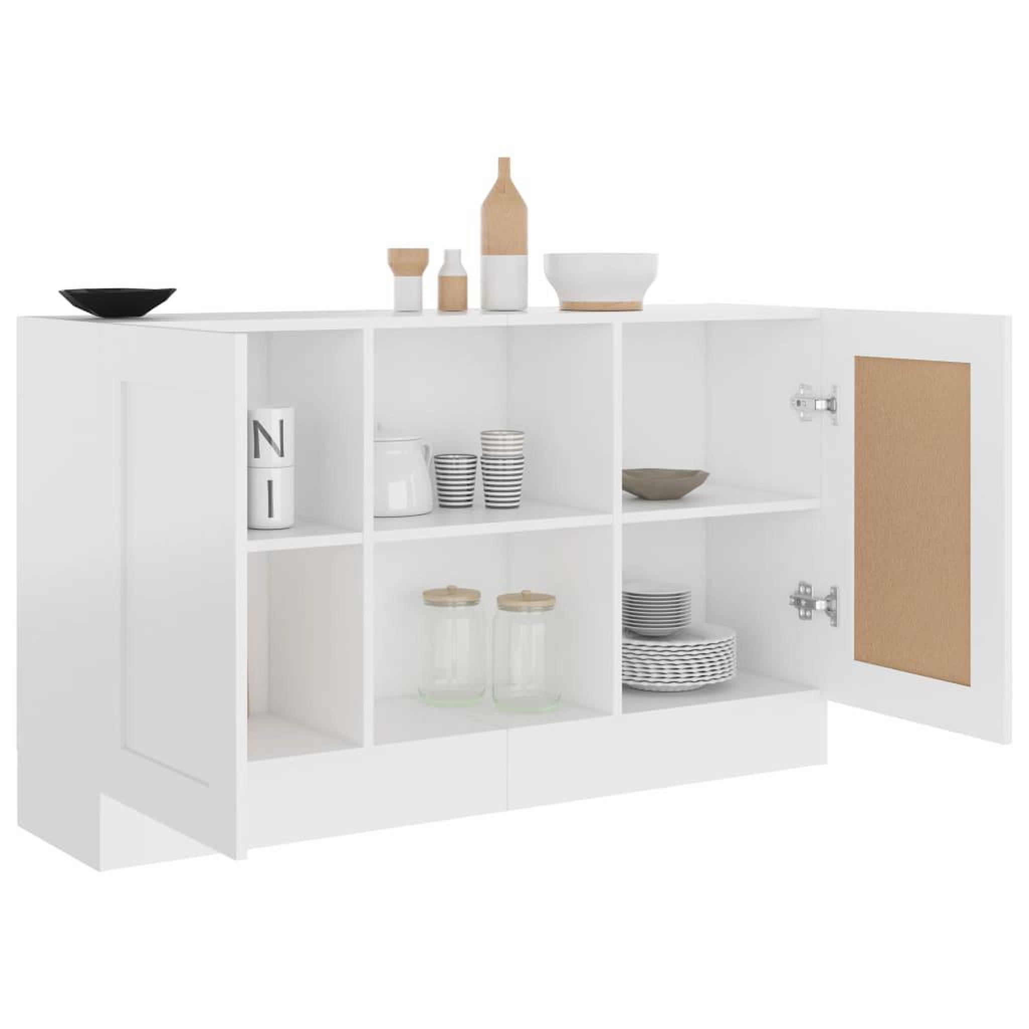 Voir la diapositive 4 : VIDAXL Buffet Blanc 120x30,5x70 cm Bois d'ingenierie