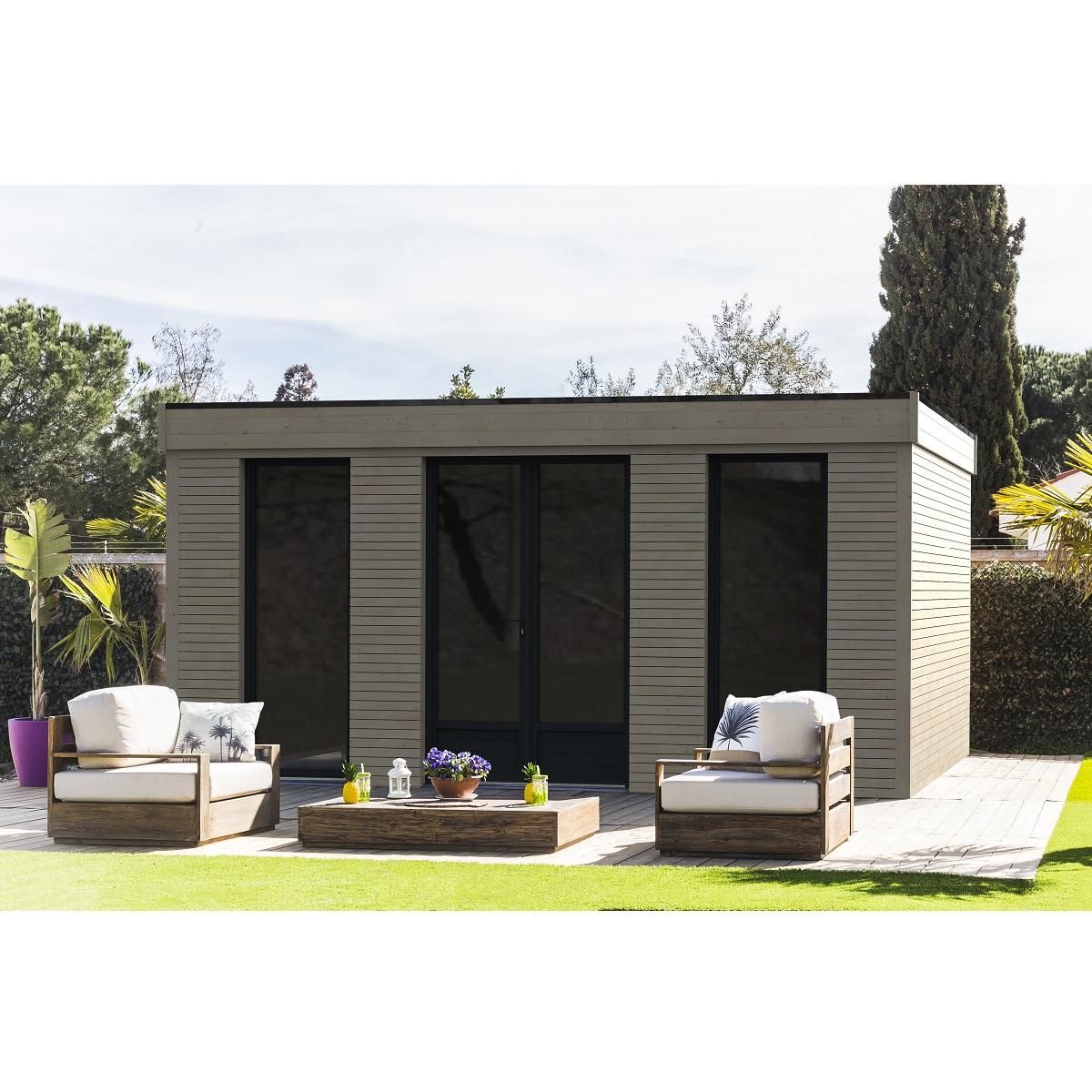 DECOR ET JARDIN Abri de jardin bois - Toit plat - 21.34m² - DECOR HOME