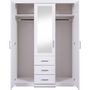 Voir la diapositive 2 : Armoire en  pin massif  3 tiroirs 3 portes +  miroir L140cm  GERALD