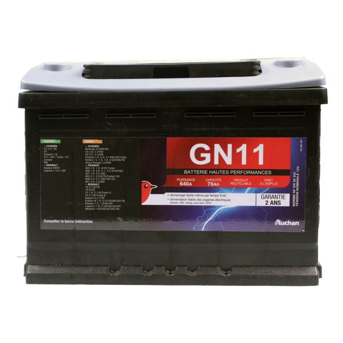 AUCHAN Batterie pour auto GN11640A 70AH pas cher 