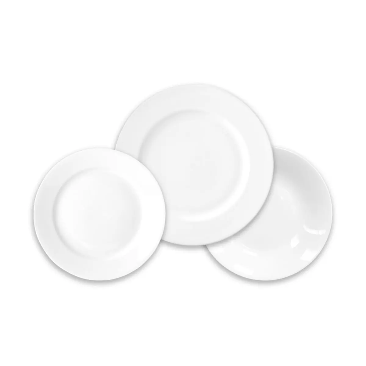 Service d'assiettes 18 pièces porcelaine blanc
