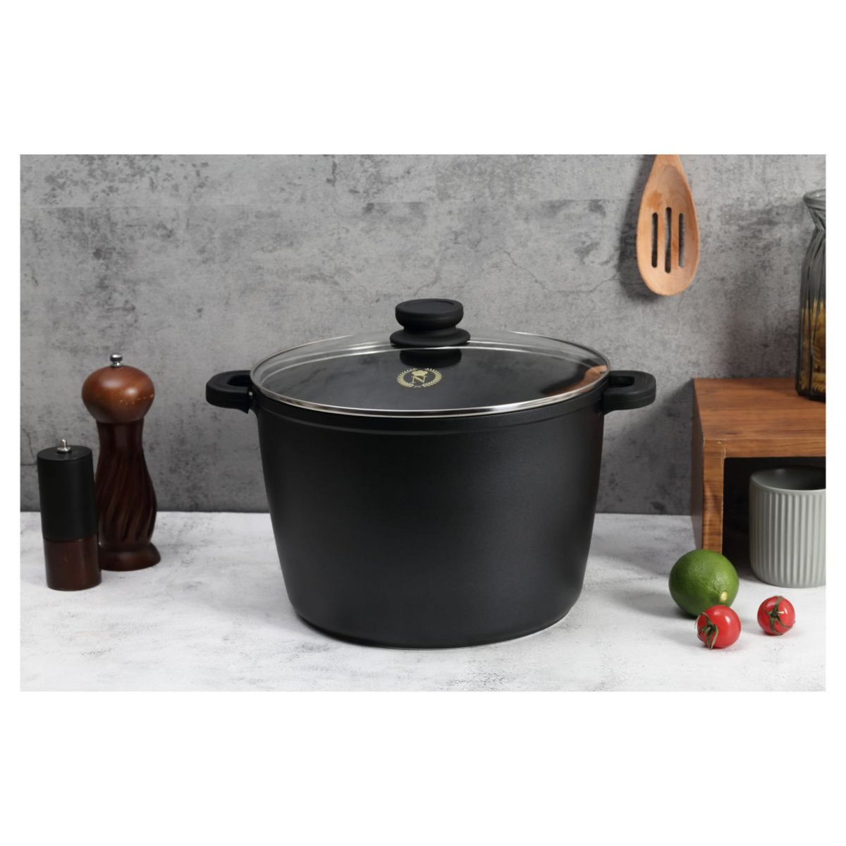 Marmite 28cm en fonte d'aluminium avec couvercle