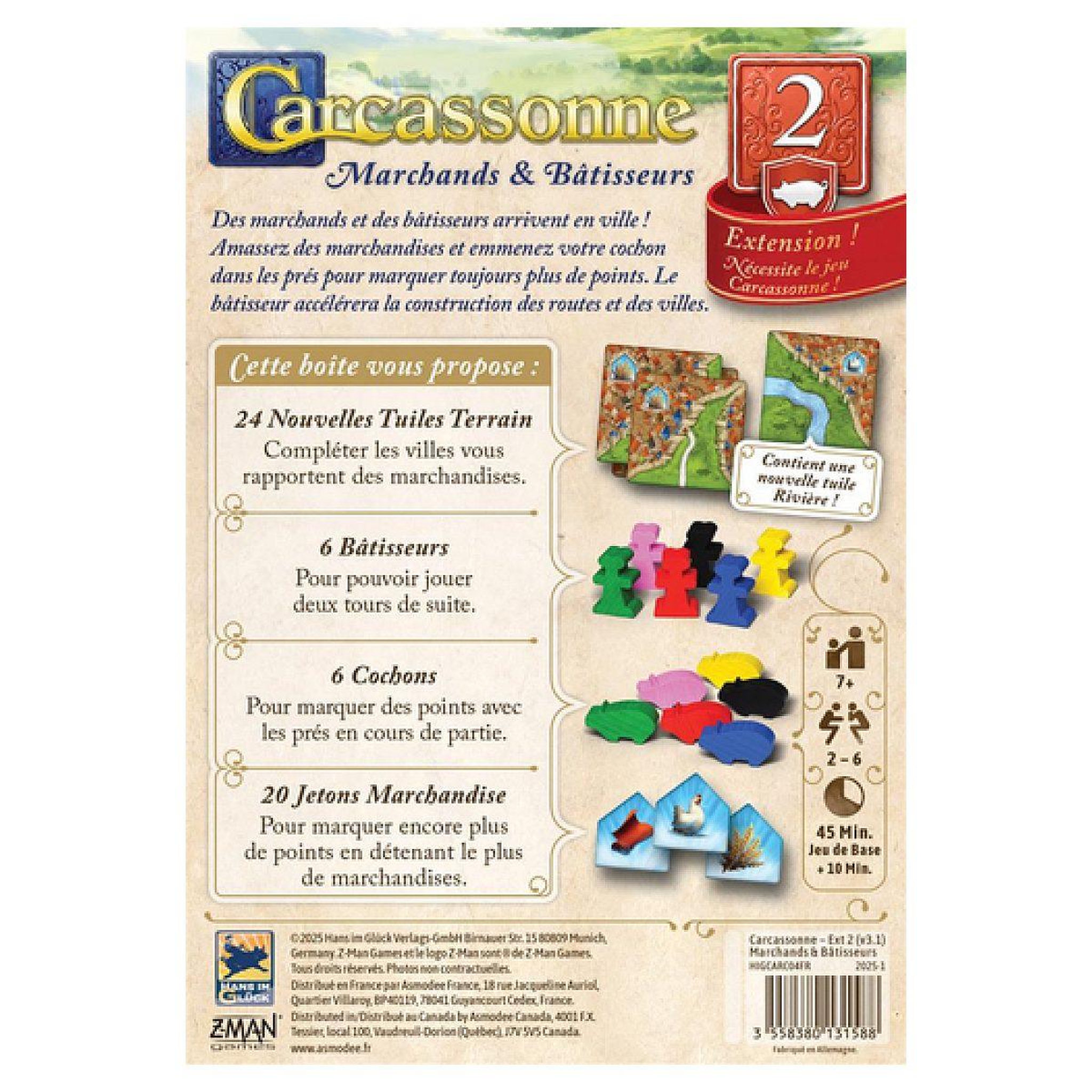 Voir la diapositive 3 : Days Of Wonder Carcassonne : marchands et bâtisseurs extention 2025