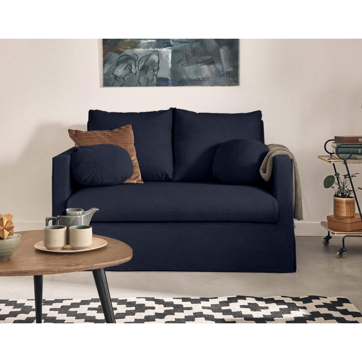 LISA DESIGN Serena - canapé droit déhoussable 2 places en tissu