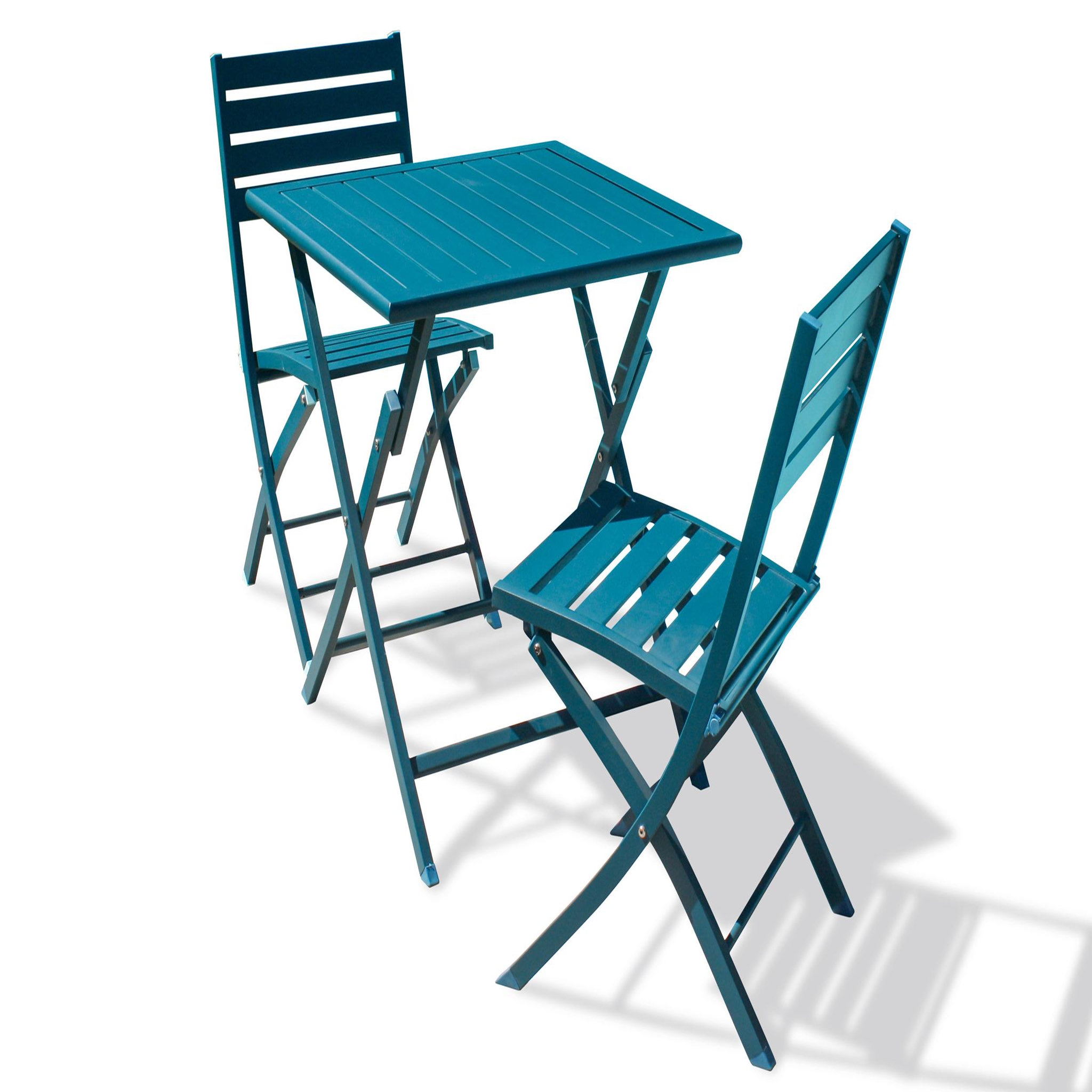 DCB GARDEN Ensemble repas de jardin carré en aluminium  (2 places)