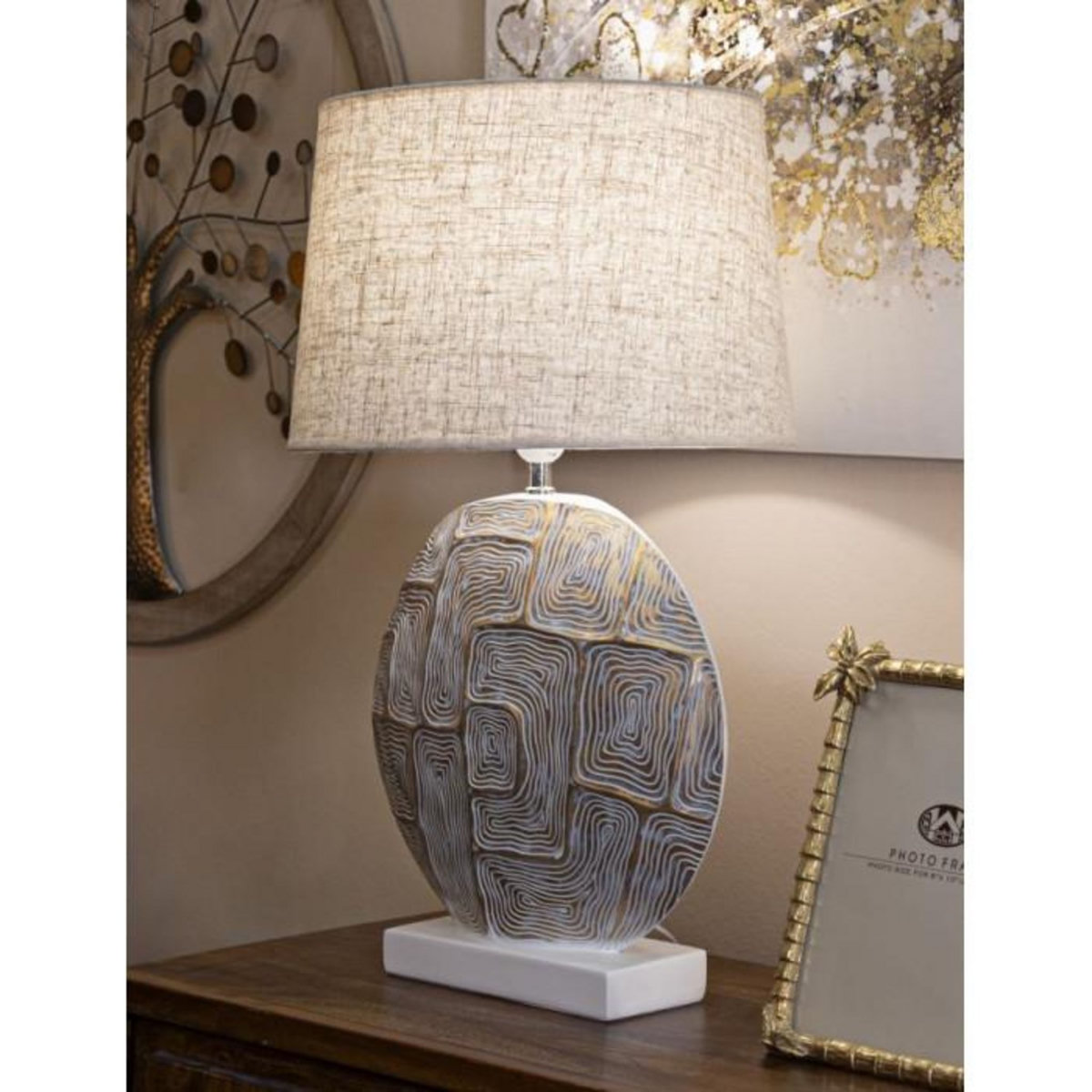 Paris Prix Lampe à Poser en Résine  Elips  68cm Or