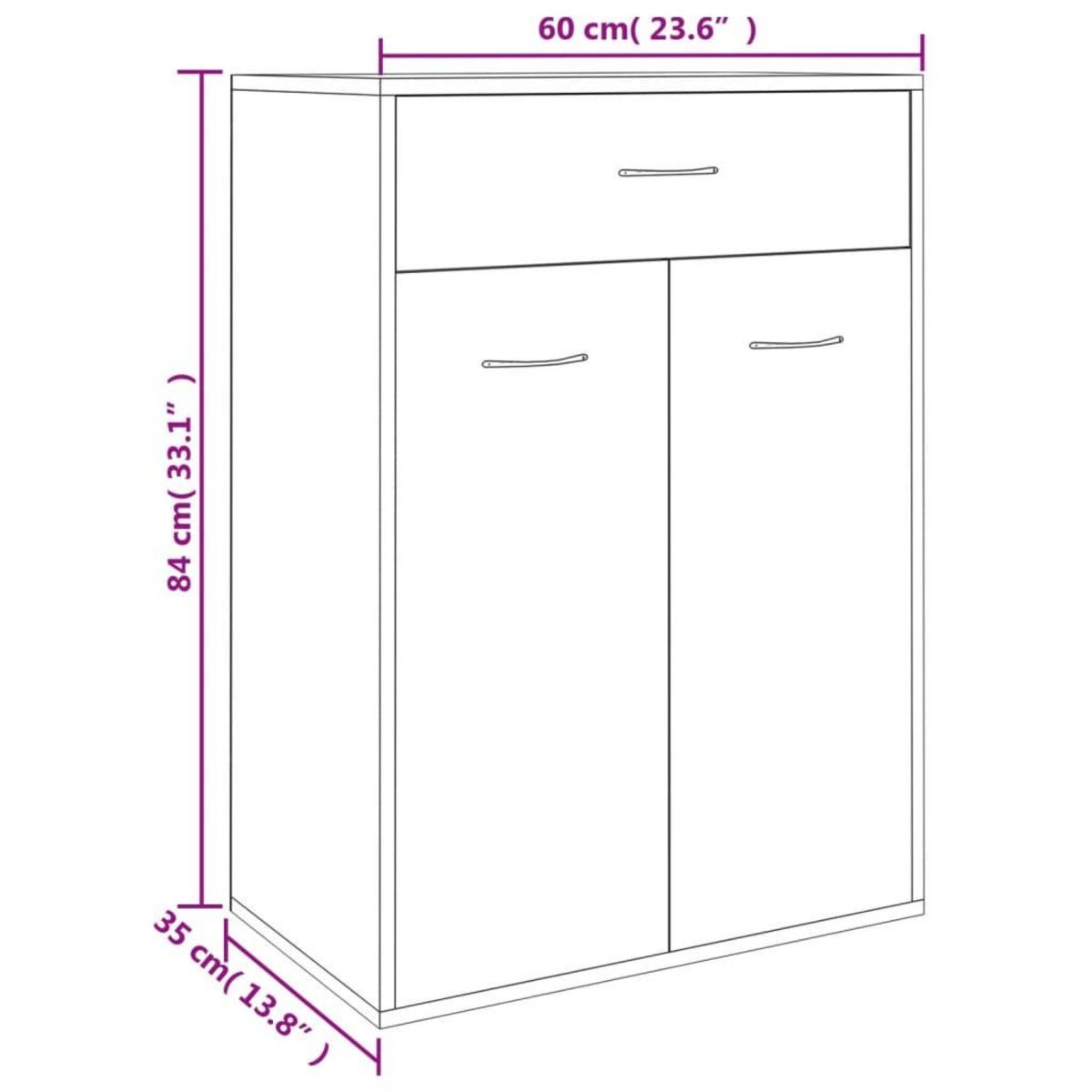 VIDAXL Armoire a chaussures Chene sonoma 60x35x84 cm Bois d'ingenierie