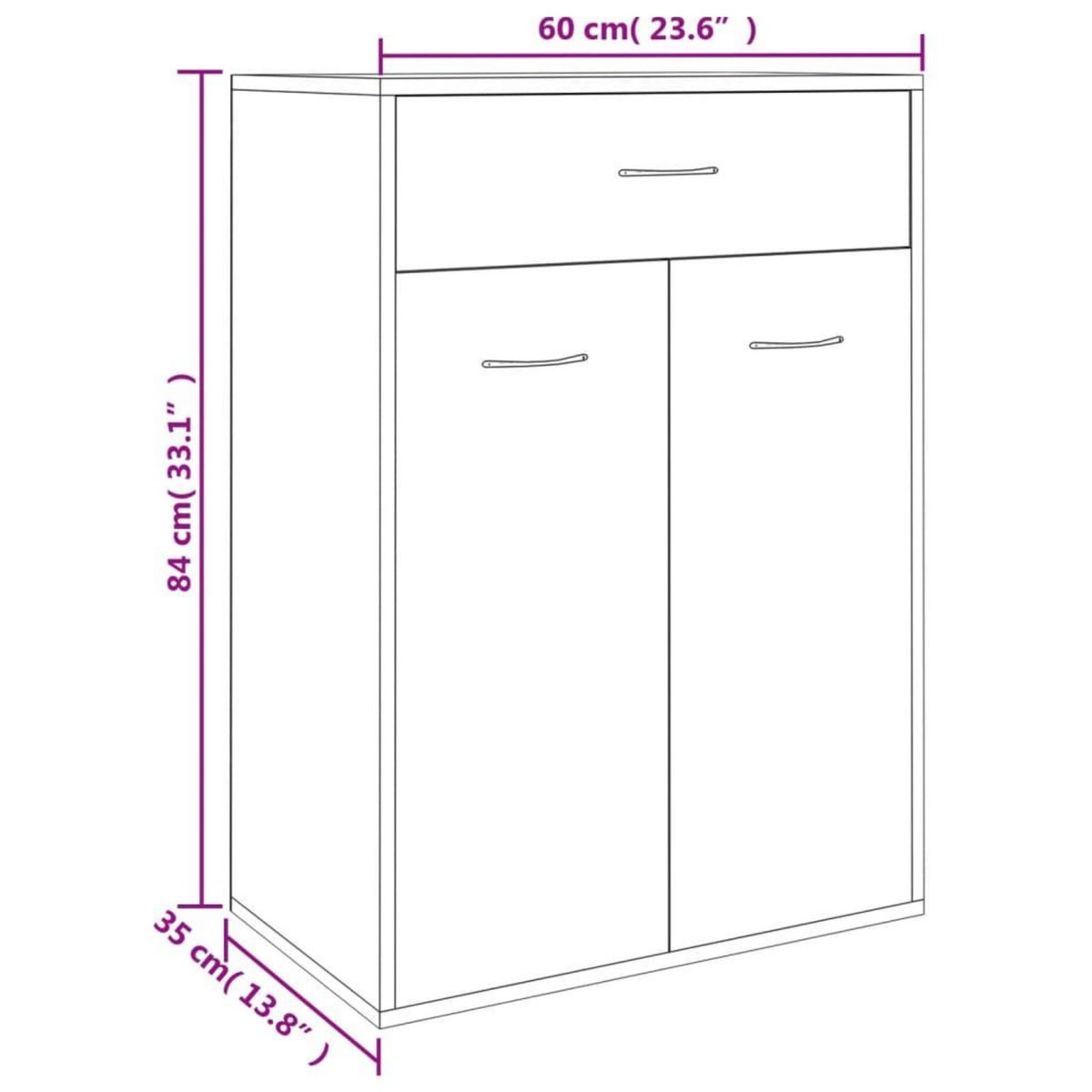 VIDAXL Armoire a chaussures Chene sonoma 60x35x84 cm Bois d'ingenierie