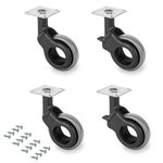 EMUCA SRL Kit roulettes Hole 2 avec platine de montage, Ø 50 mm, Plastique gris