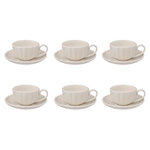 SECRET DE GOURMET Lot de 6 Tasses & Sous-Tasses  Romy  9cm Blanc