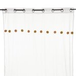 ATMOSPHERA Voilage crème avec Pompons. Coloris disponibles : Bleu