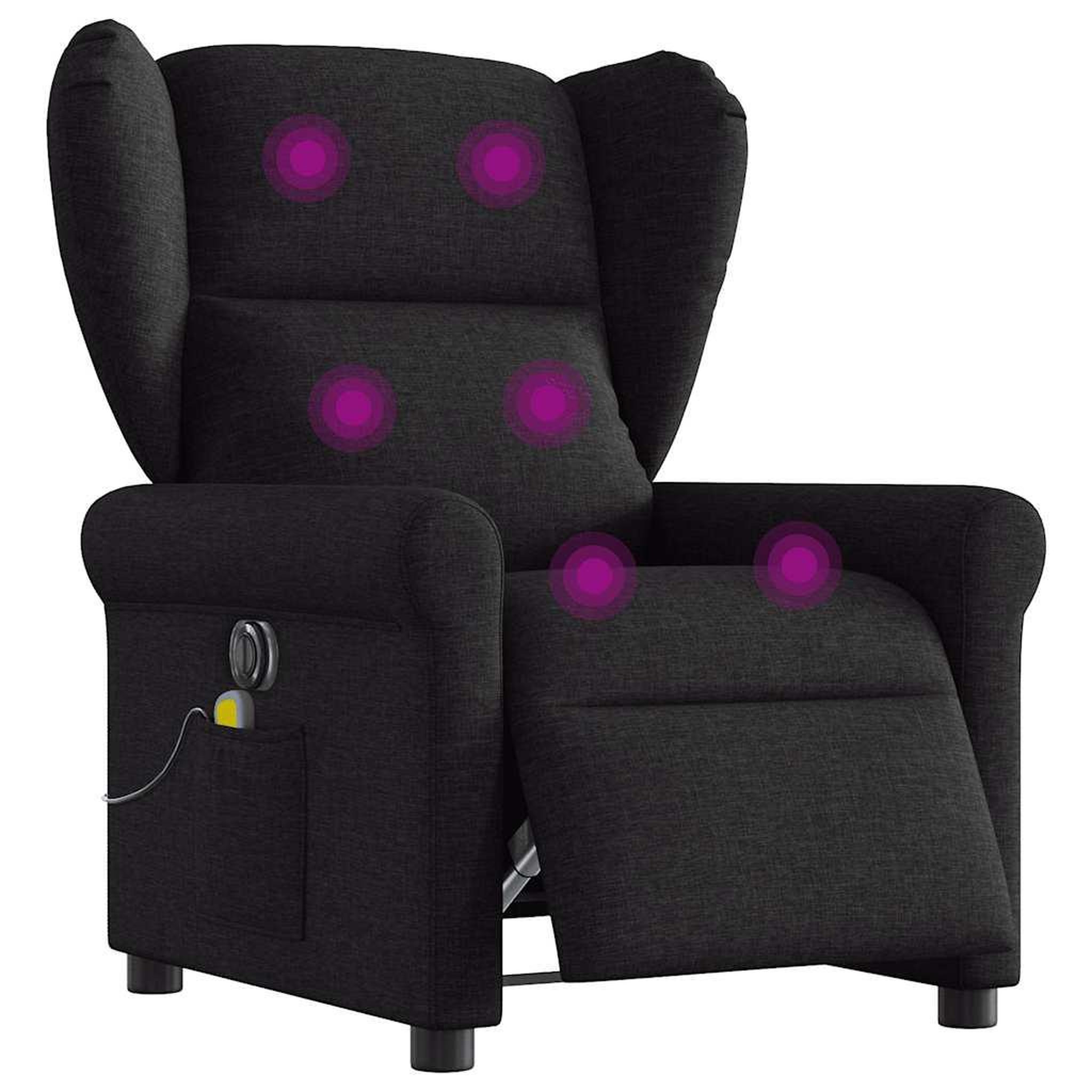 VIDAXL Fauteuil de massage inclinable electrique Noir Tissu