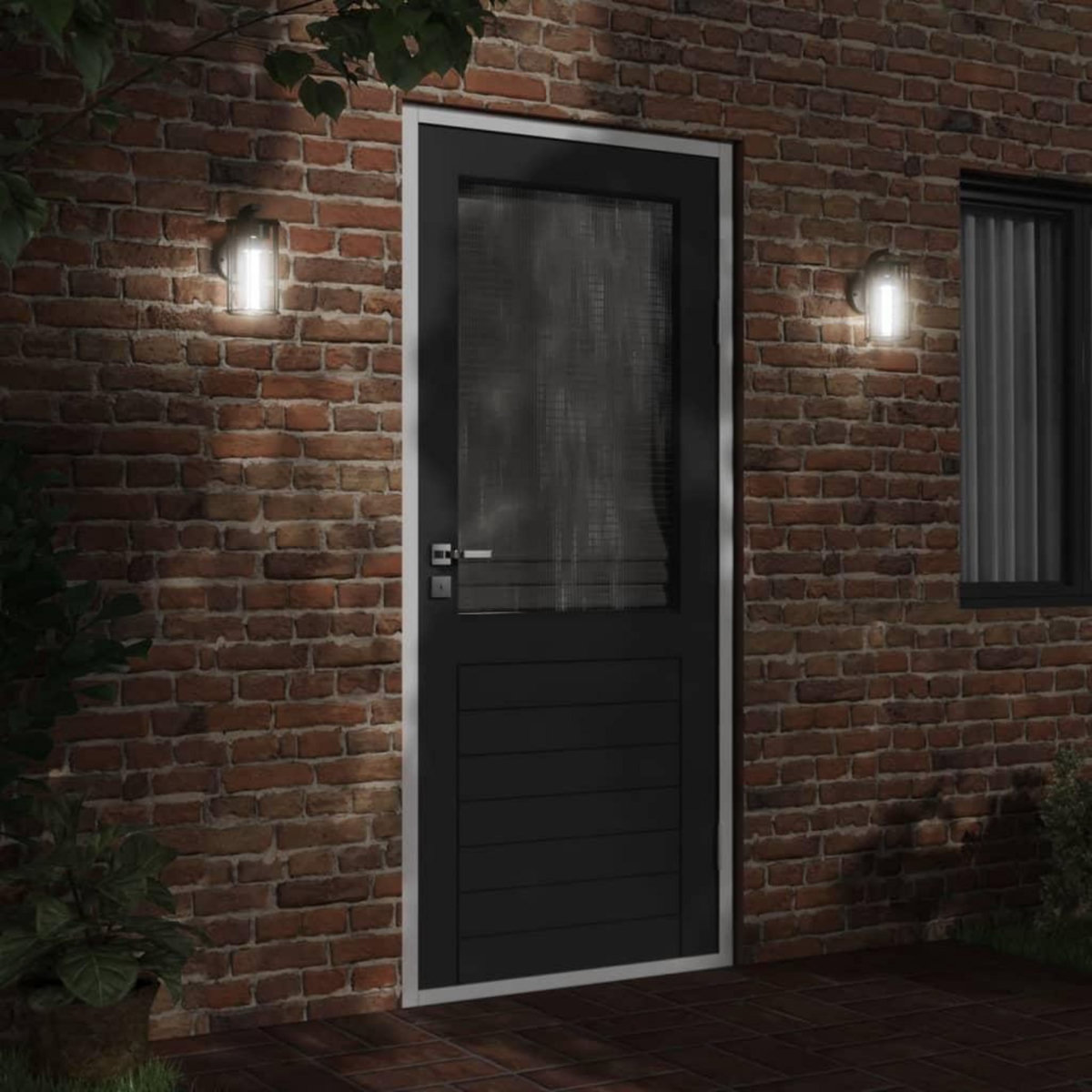 VIDAXL Applique murale d'exterieur noir acier inoxydable