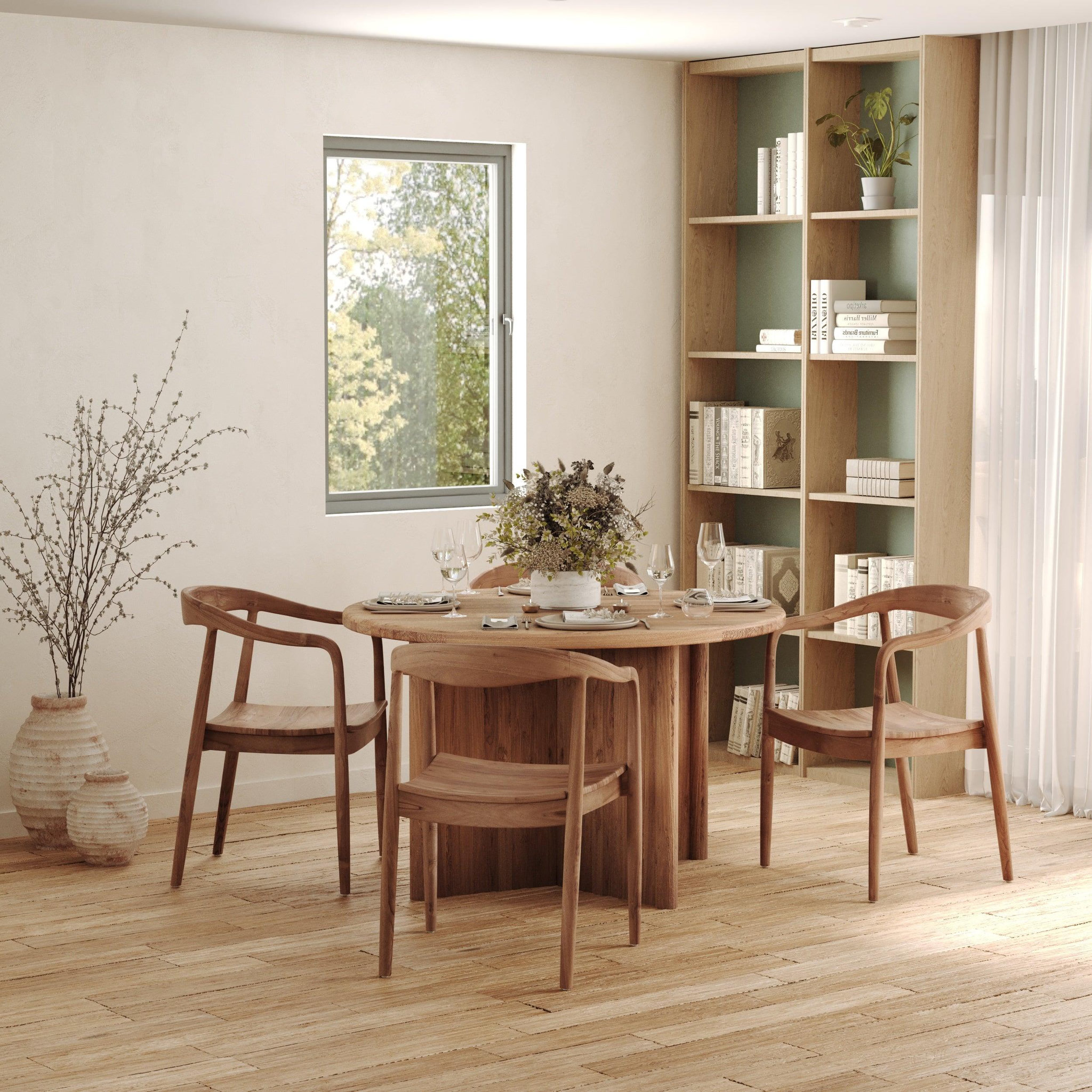 Voir la diapositive 5 : MAISON PAVANE Chaise en bois de teck biseauté-lombok