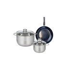 ELO Ensemble de 1 Poêle de cuisson 20 cm et 2 faitouts 14 et 20 cm Elo Prima Brillant