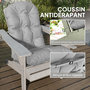 Voir la diapositive 4 : OUTSUNNY Lot de 2 coussins chaises fauteuils de jardin style Chesterfield tissu gris clair
