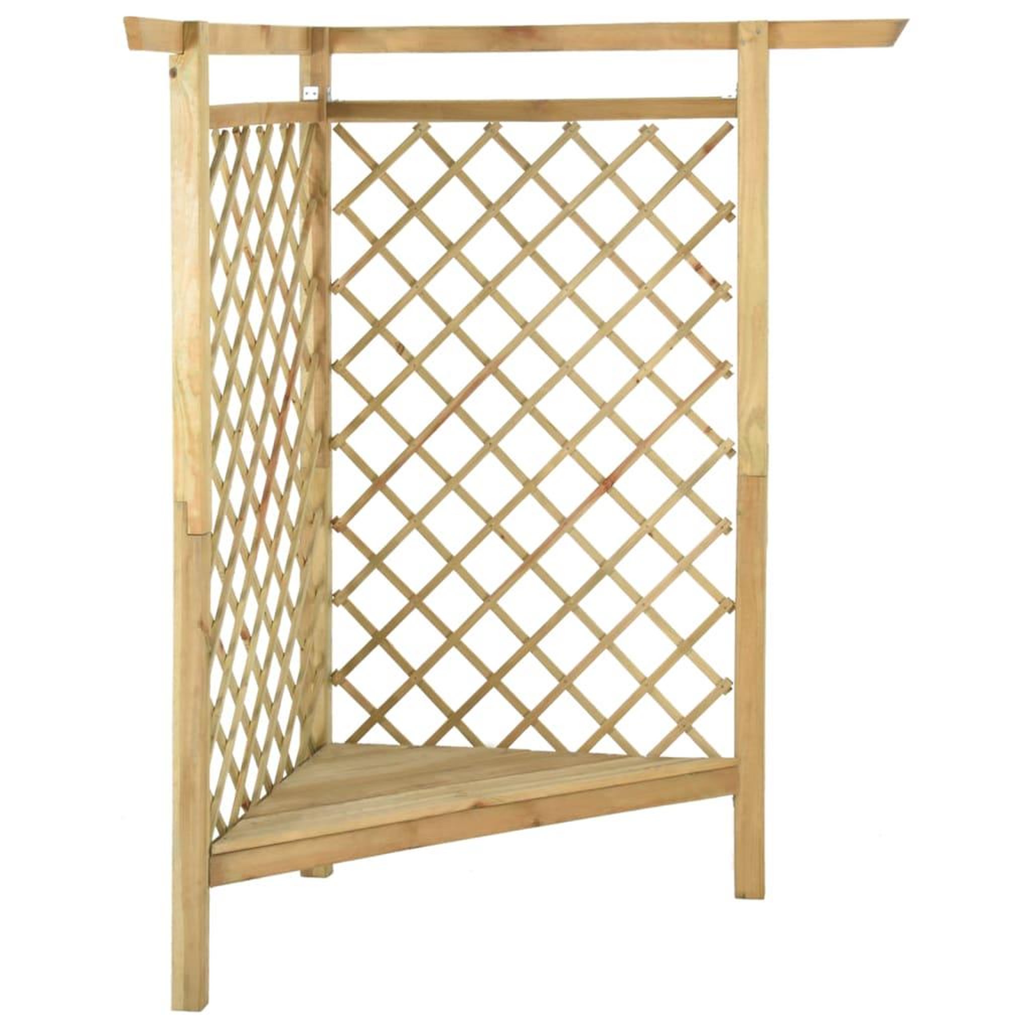 Voir la diapositive 2 : VIDAXL Pergola d'angle avec banc 166x81x174 cm bois de pin impregne