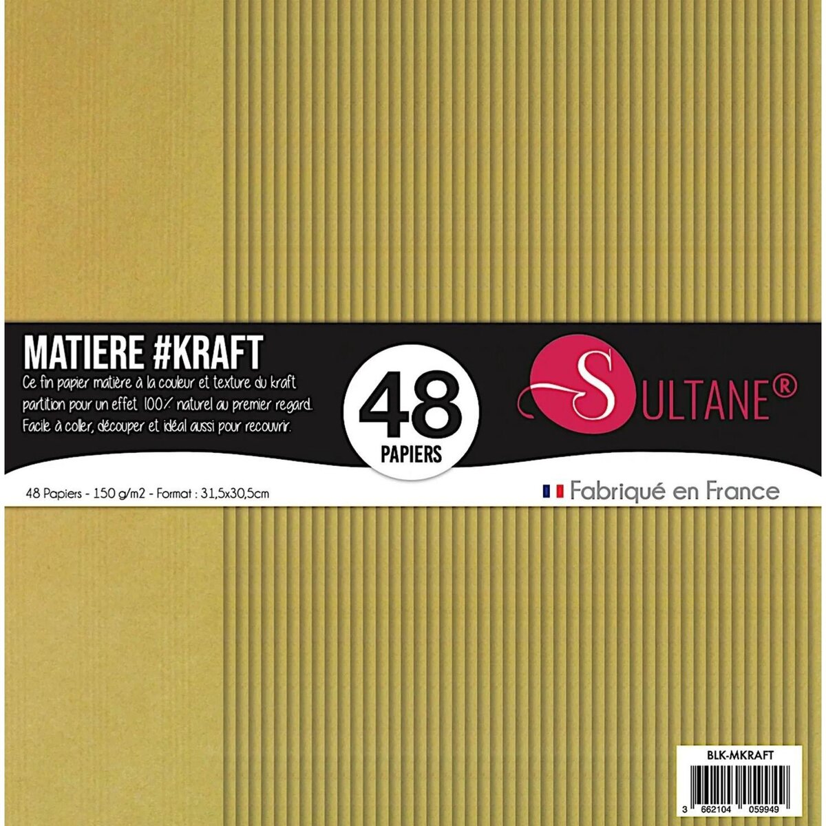  48 papiers Scrapbooking Kraft - 110g/m2 - H : 30,5 cm